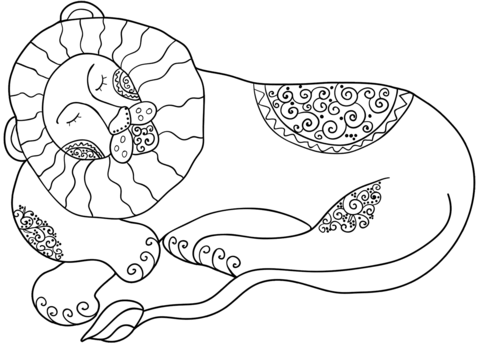 Leo Zodiac Sign Coloring Page